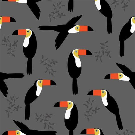 Premium Vector Seamless Tropical Pattern With Toucan Vector Summer