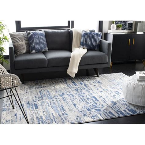 Williston Forge Muro Abstract Ivory Blue Area Rug Reviews Wayfair