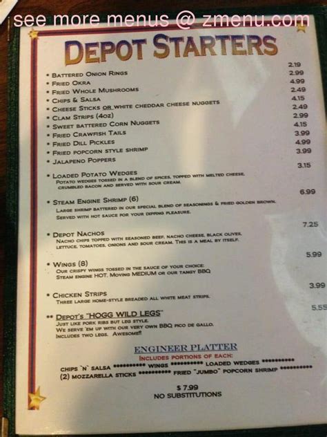 Online Menu Of Depot Restaurant Anna Illinois 62906 Zmenu