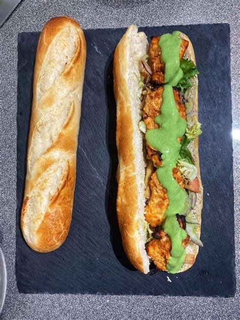 Chicken Tikka Baguette With Green Chutney Spice And Life