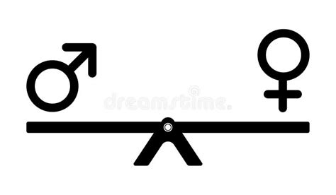 Gender Equality Concept Man And Woman Icon On A Seesaw Stock Vector Illustration Of Balance