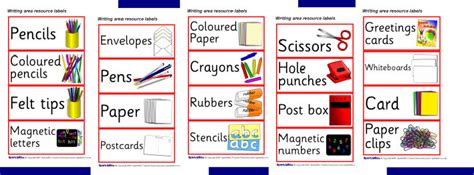 Writing Area Resource Labels SB2071 SparkleBox