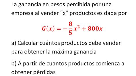 Función Cuadrática Problemas con Ganancias YouTube