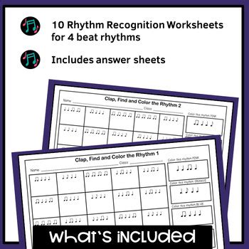 Rhythm Worksheets - Set 13 by Jooya Teaching Resources | TPT