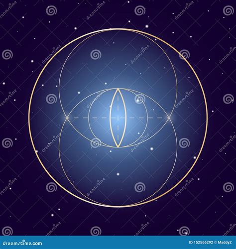 Vesica Piscis Symbol of Sacred Geometry, Vector Element for Design Stock Vector - Illustration ...