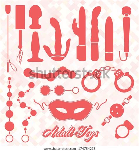 Vector Set Adult Sex Toys Silhouettes Stock Vector Royalty Free 174754235