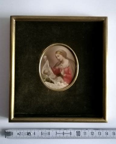 Bella Miniatura Raffigurante La Madonna Col Bambino Epoca