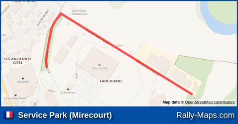 Service Park Mirecourt stage map Rallye Régional de la Plaine des