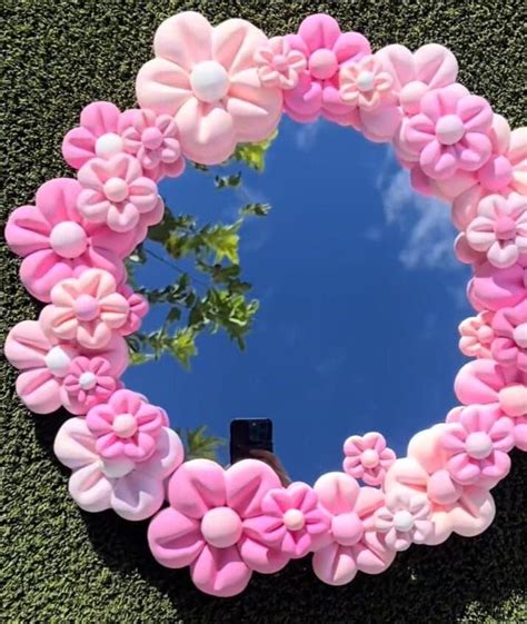 Handmade Clay Flower Mirror Etsy In 2024 Flower Mirror Handmade