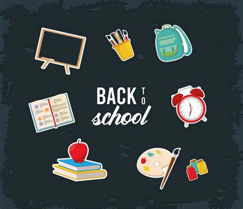 eight back to school supplies 4714326 Vector Art at Vecteezy