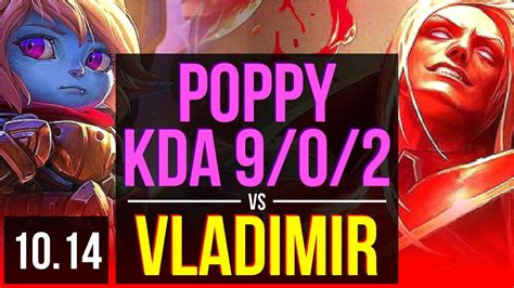 Poppy Vs Vladimir Top 4 Early Solo Kills 1 1m Mastery Points Kda