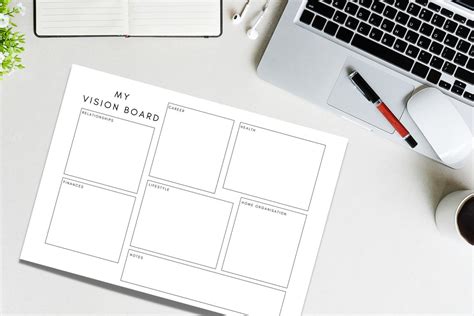 Simple And Easy To Use Vision Board Template 4 Printables Etsy Canada