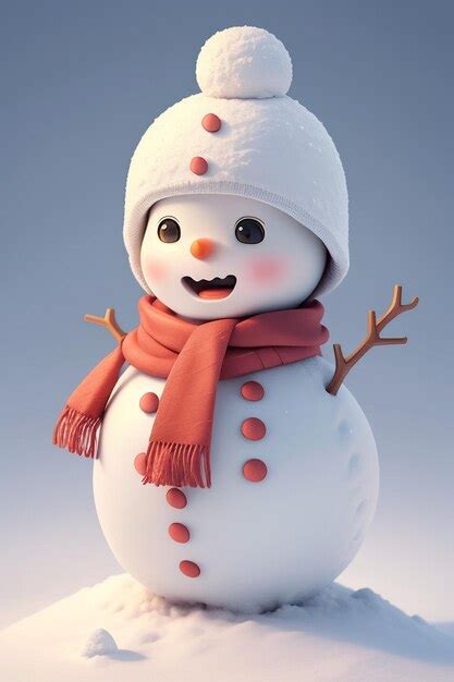 Premium AI Image | A snowman with a hat and scarf