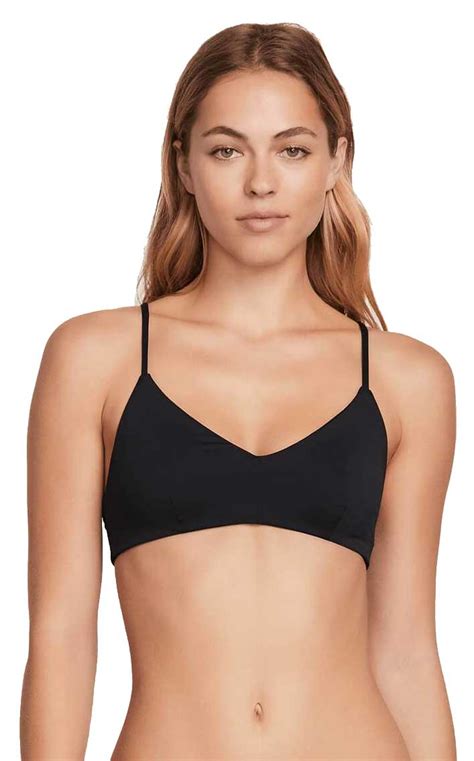 Volcom Simply Seamless V Neck Bikini Top Classic Black