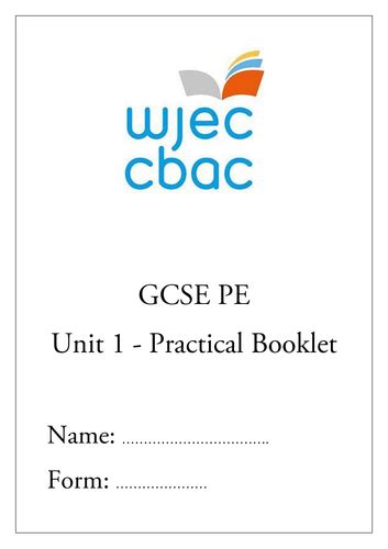 WJEC/EDUQAS GCSE PE Practical Booklet | Teaching Resources