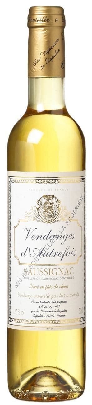 Saussignac Vendanges D Autrefois 0 5 Ltr Wijngemak Nl