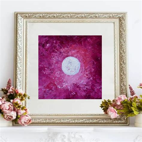 Night Sky Painting Full Moon Artwork Original Art 6 by 6 in - Inspire ...