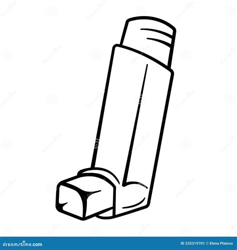 Inhaler Icon Breathing Asthma Inhaler Black And White Vector