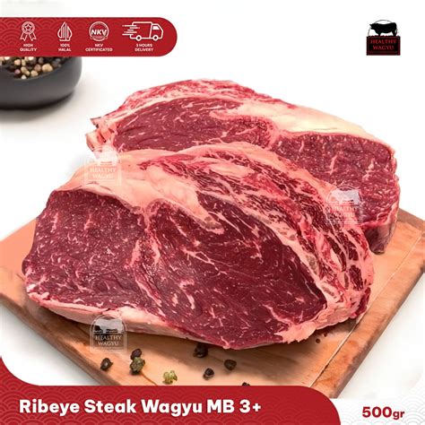 Ribeye Wagyu Beef Steak Mb 3 500gr Healthy Wagyu