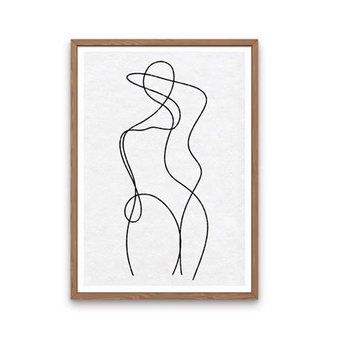 Female Nude Line Drawing Etsy Finland