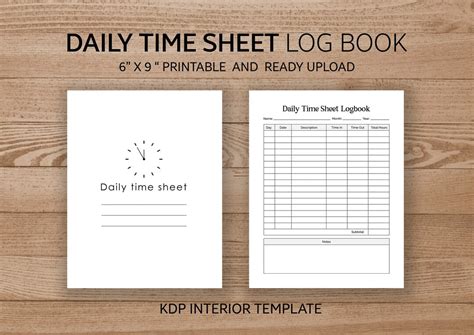 Daily Time Log Sheet, Daily Timecard Forms, Daily Timesheet Planner ...