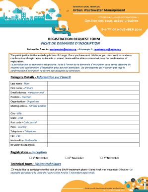 Fillable Online Astee Registration Request Form Fiche De Demande