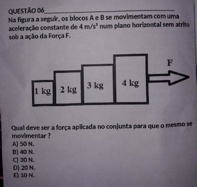 na figura a seguir os blocos A e B se movimentam uma aceleração