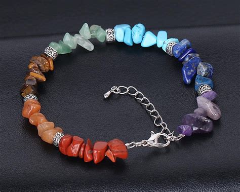 Bracelet Chakras Pierre Naturelle Bijou Ouverture Des Chakras