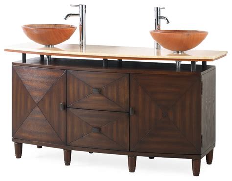 63 Verdana Double Vessel Sink Bath Vanity Traditional Bathroom