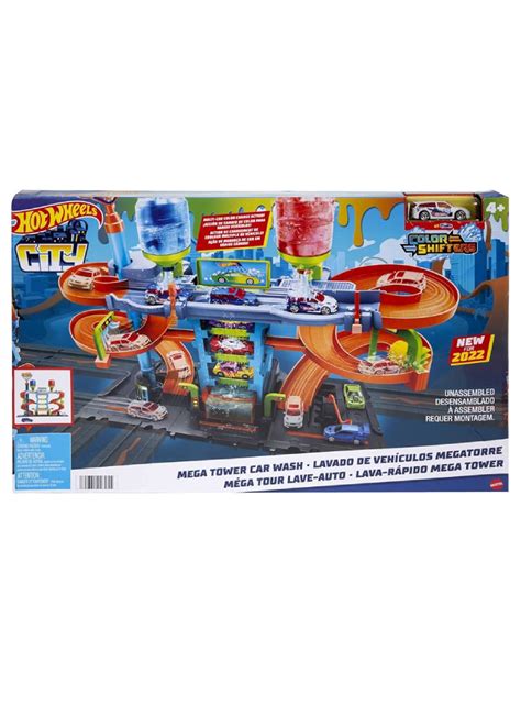 Set Hot Wheels City Mega Tower Car Wash Color Shifters Hdp