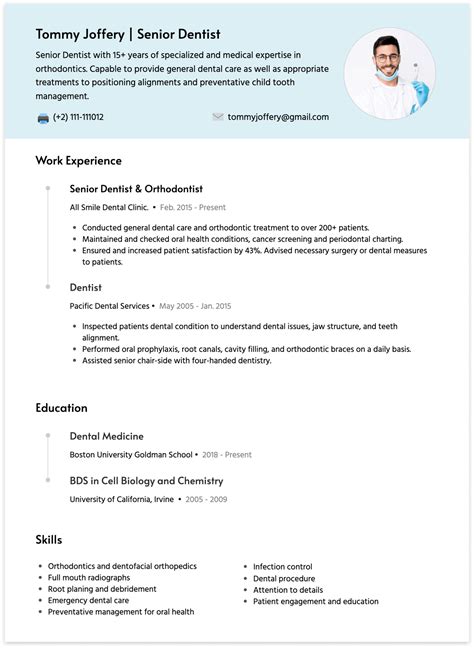 Dentist Resume Writing Guide Examples And Templates Cakeresume