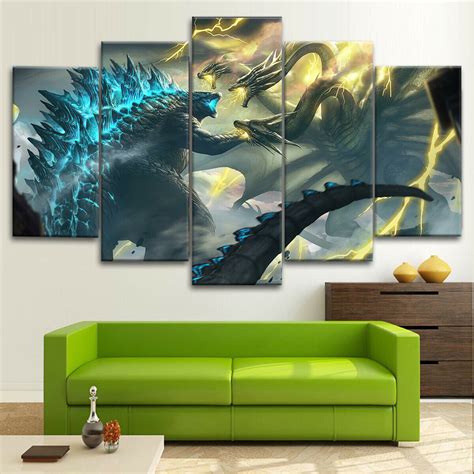 Godzilla King Of Monsters Wall Art Canvas Decor Printing - Pencil Canvas