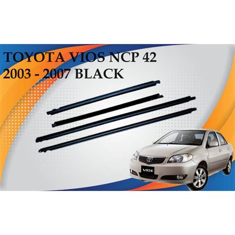 4PCS TOYOTA VIOS NCP 42 2003 2007 Car Outside Window Moulding