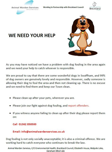 Dog Fouling Swaffham Town Council