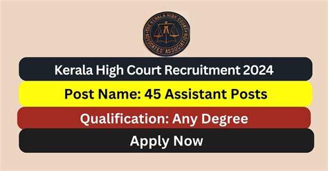 Kerala High Court Recruitment Assistant Posts Apply Now