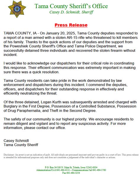 PRESS RELEASE - SUSPECT ARRESTED IN POSSESSION OF STOLEN RIFLE - News
