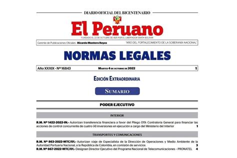 Diario El Peruano On Twitter El MininterPeru Autoriza Transferencia