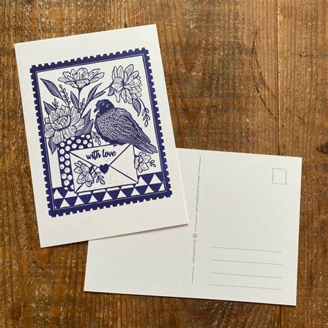 Love Letter Printed Postcard Set Of 2 Postcards Etsy