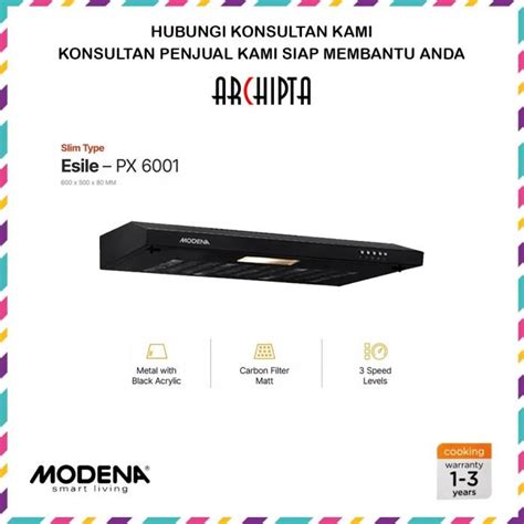 Jual Modena Tudung Pengisap Asap Slim Cooker Hood Esile Px Px