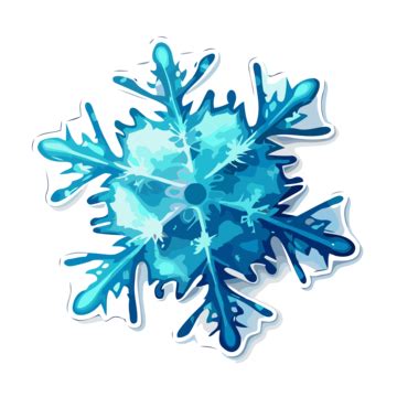 The Blue Snowflake Sticker Clipart Vector, Blue Snowflake, Blue ...