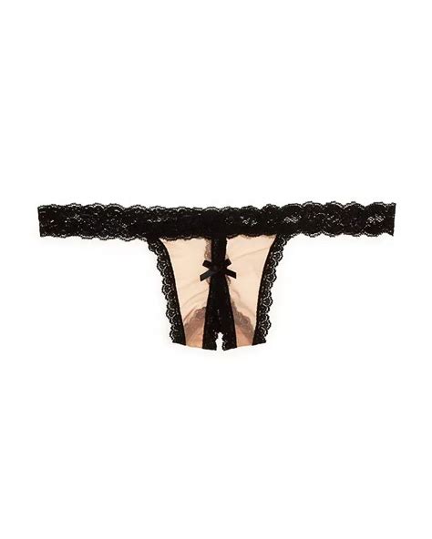 Hanky Panky After Midnight Nude Illusion Open Panel G String Women