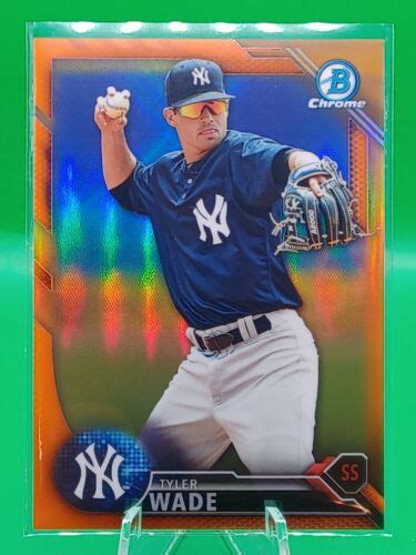 2016 Bowman Chrome Prospects Tyler Wade Orange Refractor 25 EBay