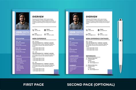 Modern Resume Word Template - Crella