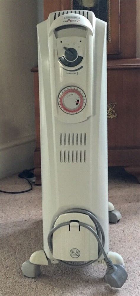 Powerful Delonghi Electric Oil Filled Radiator Dragon 3 With 24 Hour