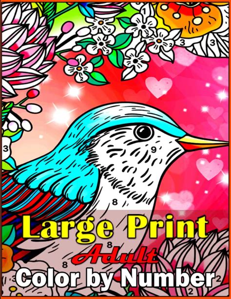 Large Print Adult Color By Number Coloring Book Color By Number Adult