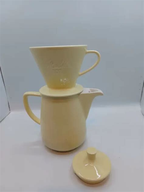 ANCIENNE CAFETIÈRE MELITTA Avec Filtre Permanent 102 Jaune pâle EUR 5