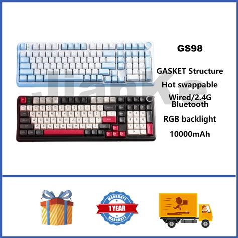 Eweadn GS คยบอรดไรสาย hot swappable RGB GASKET คยบอรดเกมแบบกาหนดเองพรอมปมลกบด