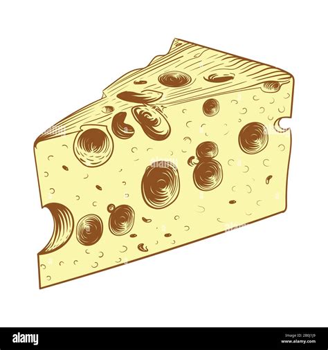 Icono De Un Trozo De Queso Ilustración Vectorial Del Queso Dibujo A