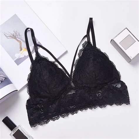 Sexy Deep V Floral Lace Bras Bralette Intimates Thin Belt Lingerie