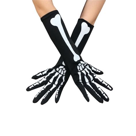 New Full Finger Cosplay Decorations Ghost Bone Gothic Gloves Skeleton